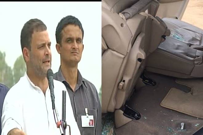 குஜராத்: ராகுல்காந்தி கார் மீது பா.ஜ.க.வினர் கல்வீசி தாக்குதல்